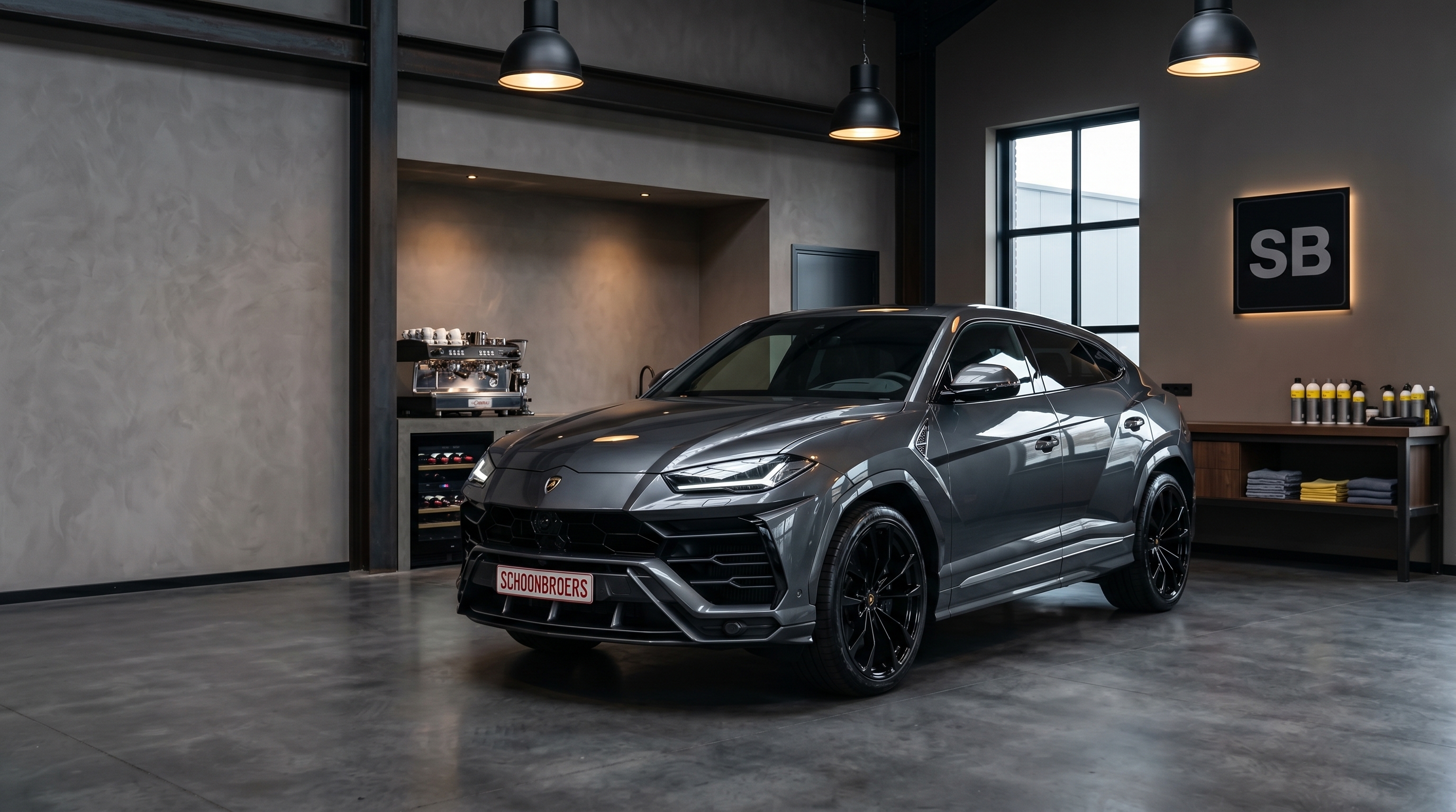 Een Lamborghini Urus na onze behandeling.